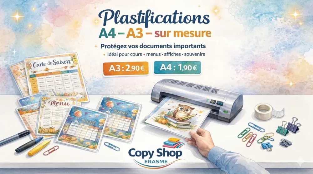 plastification A4 à Anderlecht